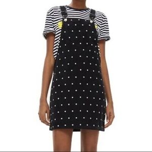 Topshop Navy Blue Corduroy Overall Dress